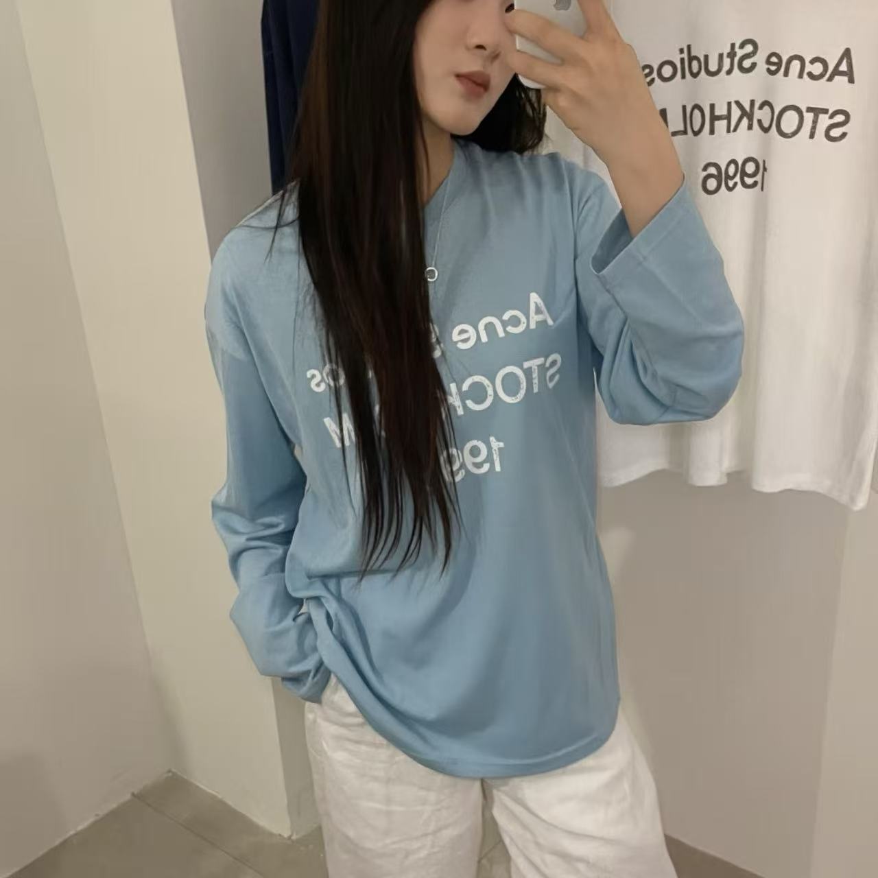 Acne Studios長袖レターTシャツ【50％割引+送料無料】