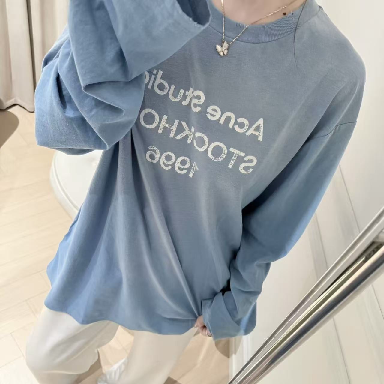 Acne Studios長袖レターTシャツ【50％割引+送料無料】