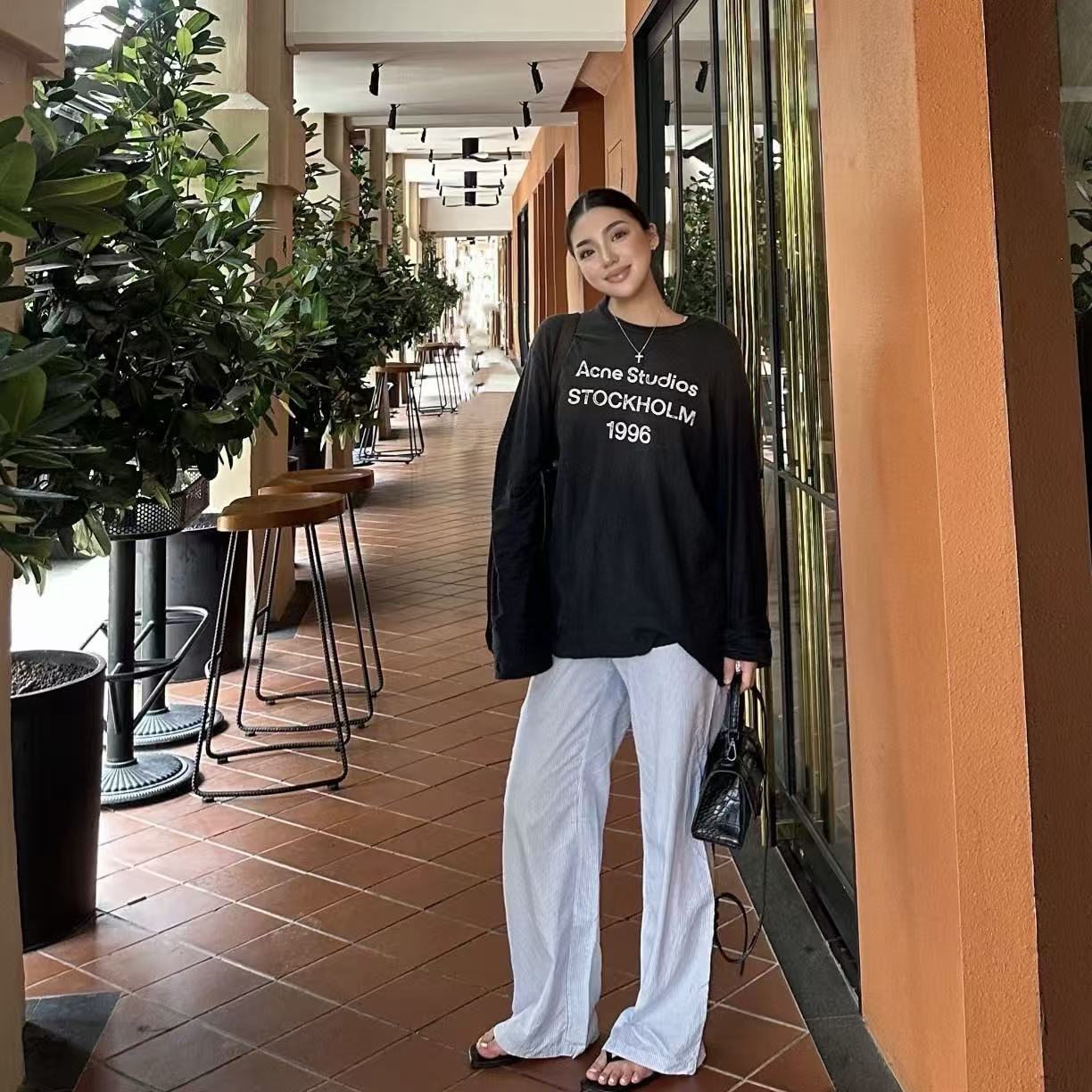 Acne Studios長袖レターTシャツ【50％割引+送料無料】