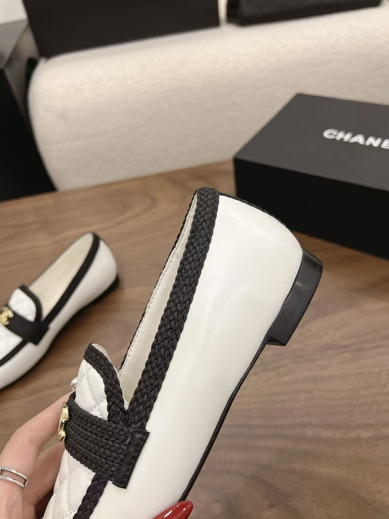 CHANE1 高品質ダブルCラムスキンローファー【50％割引+送料無料】