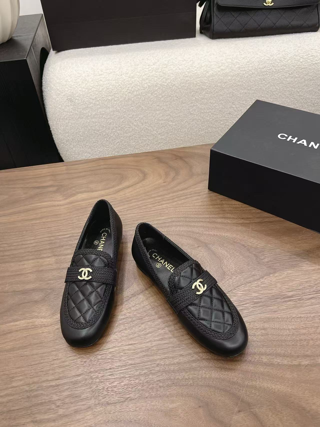 CHANE1 高品質ダブルCラムスキンローファー【50％割引+送料無料】