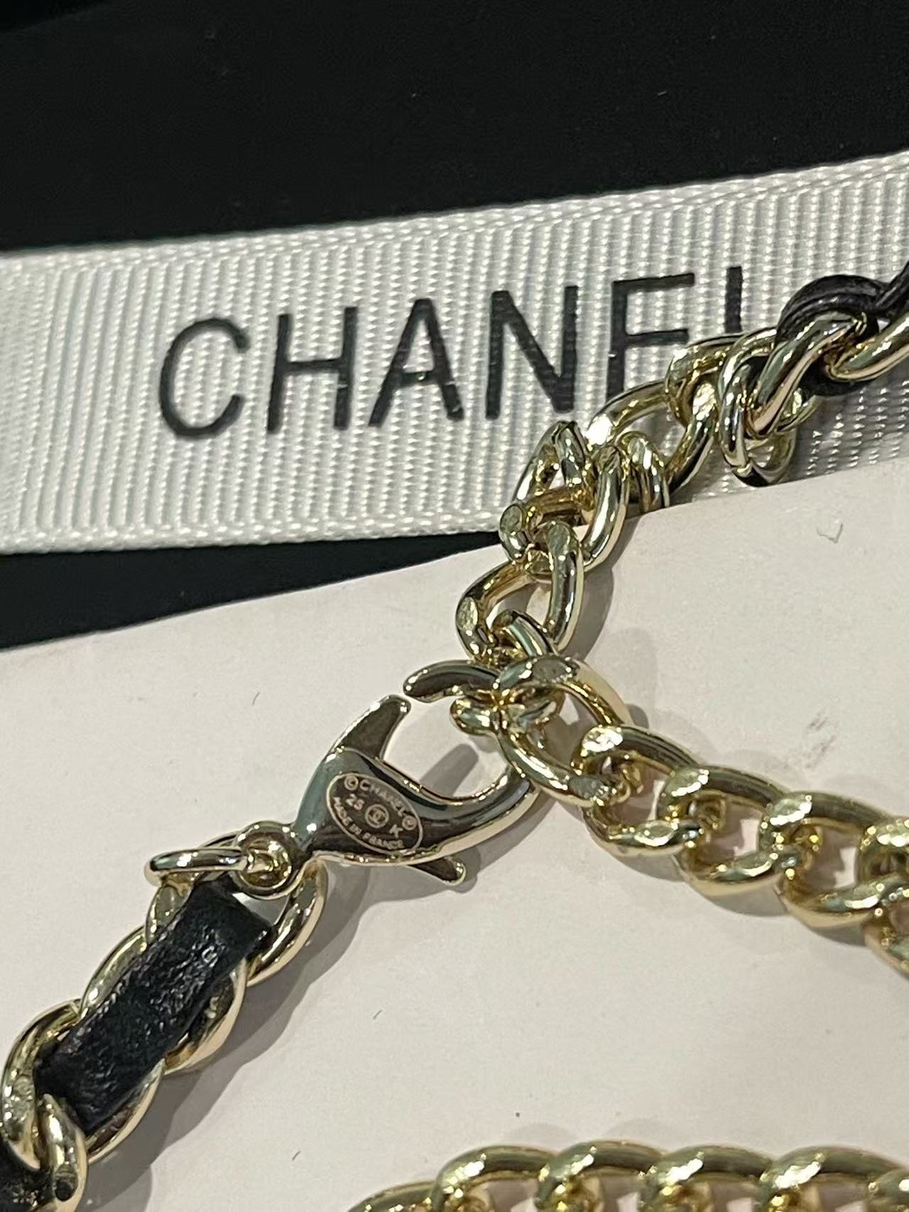 CHANE1 ダブルC レザー ダイヤモンドネックレス【50％割引+送料無料】