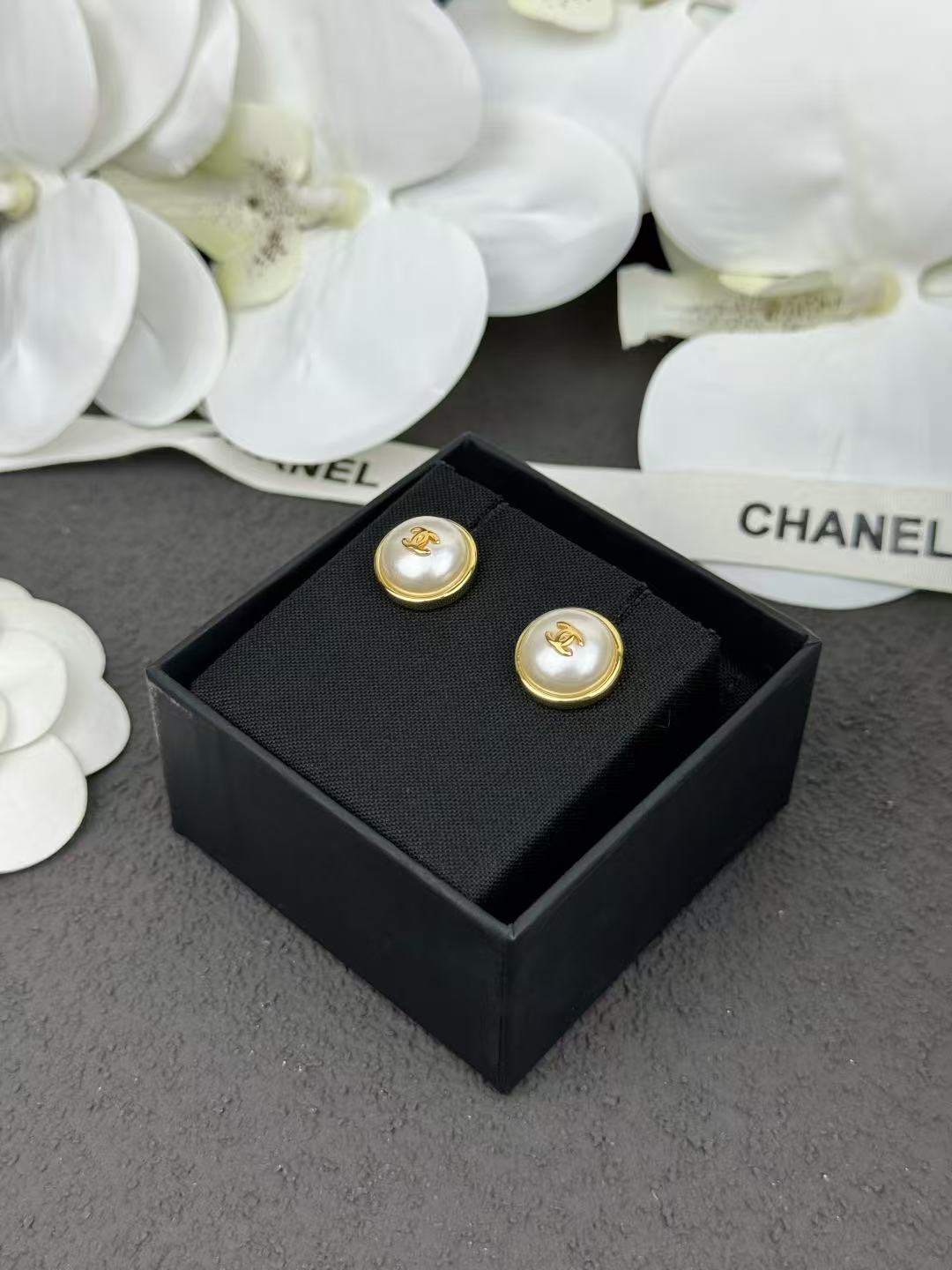 CHANE1 ダブルCラウンドパールスタッドピアス【50％割引+送料無料】