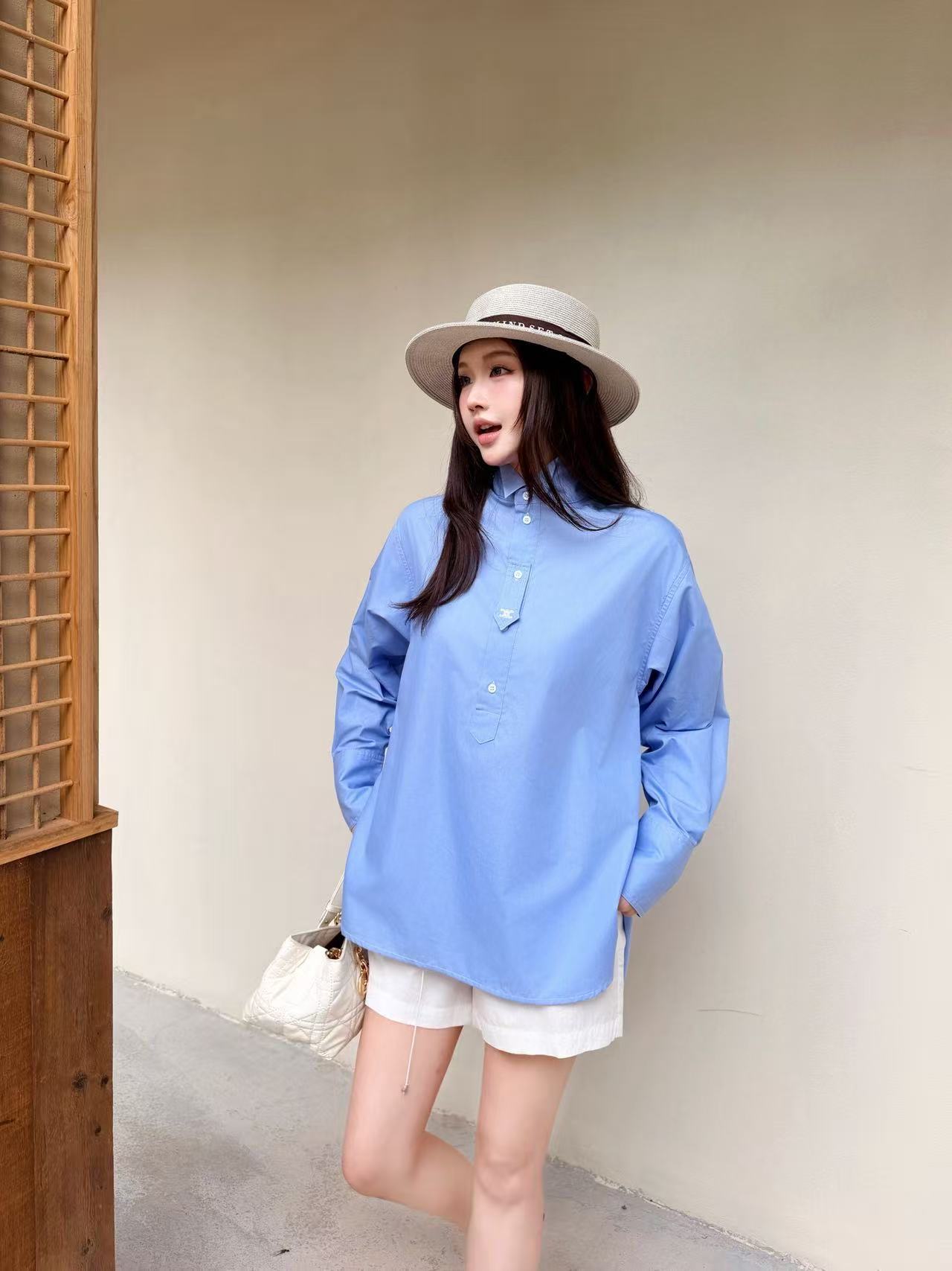 CEL1NE 刺繍ロゴ入り長袖シャツ【50％割引+送料無料】