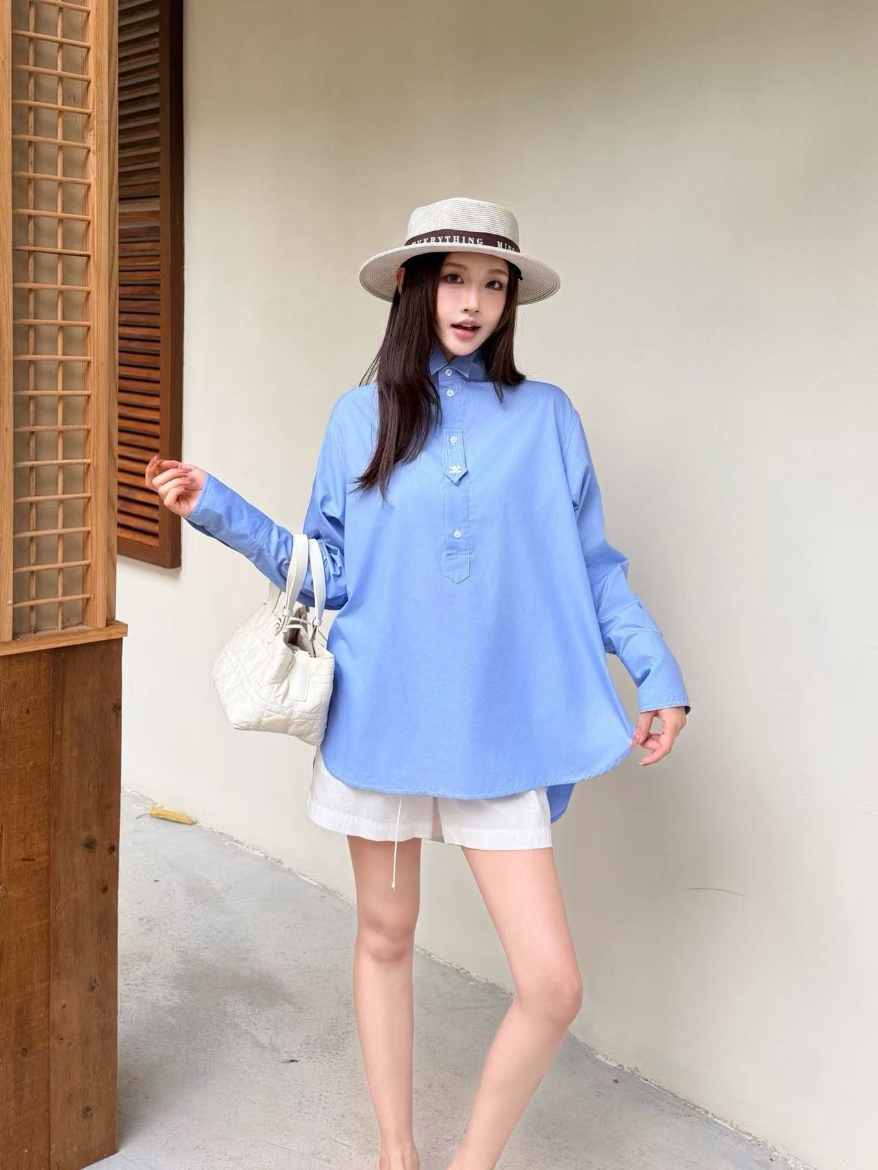 CEL1NE 刺繍ロゴ入り長袖シャツ【50％割引+送料無料】