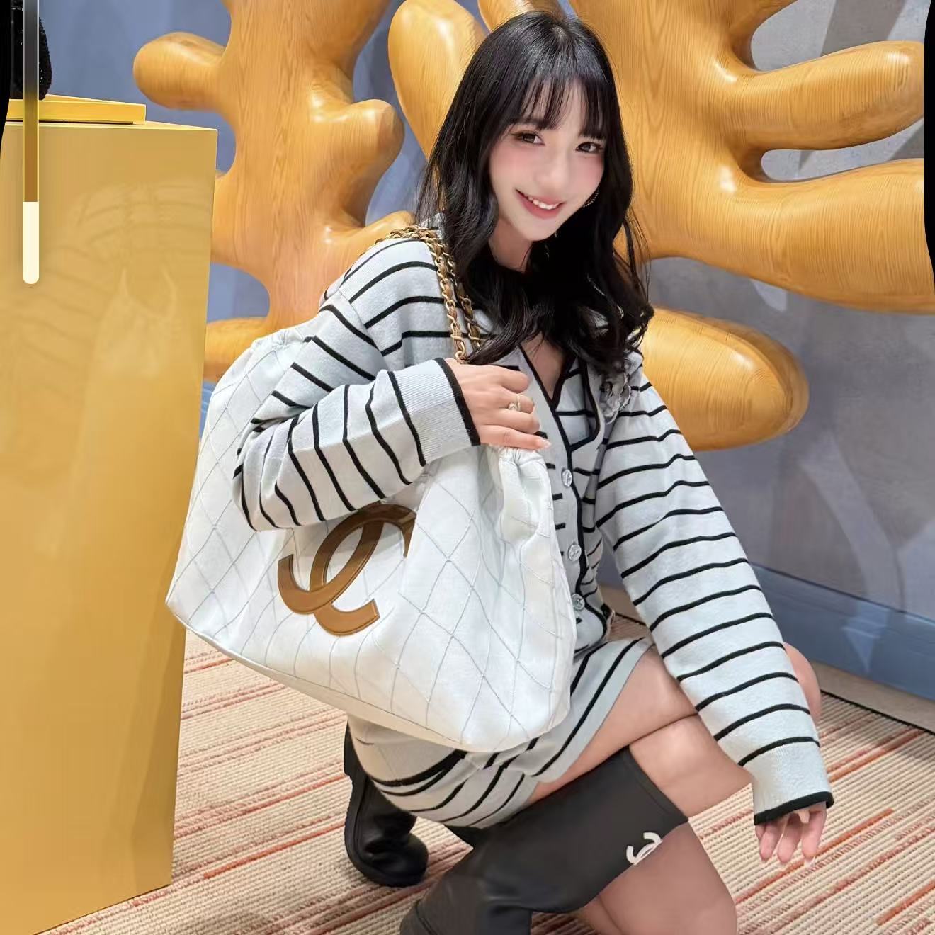 CHANE1 ダブルCチェーンショッピングバッグ【50％割引+送料無料】