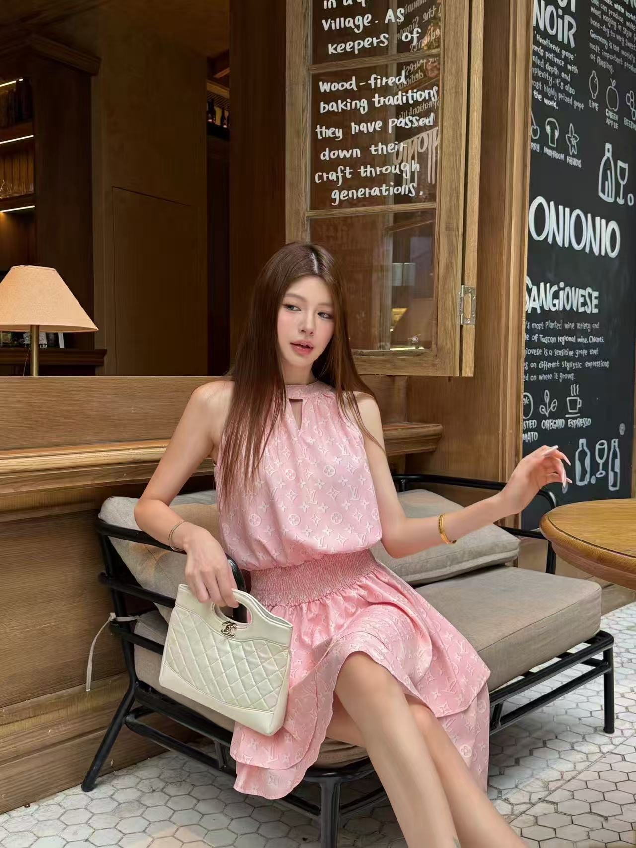 LV イレギュラープリント ノースリーブドレス【50％割引+送料無料】