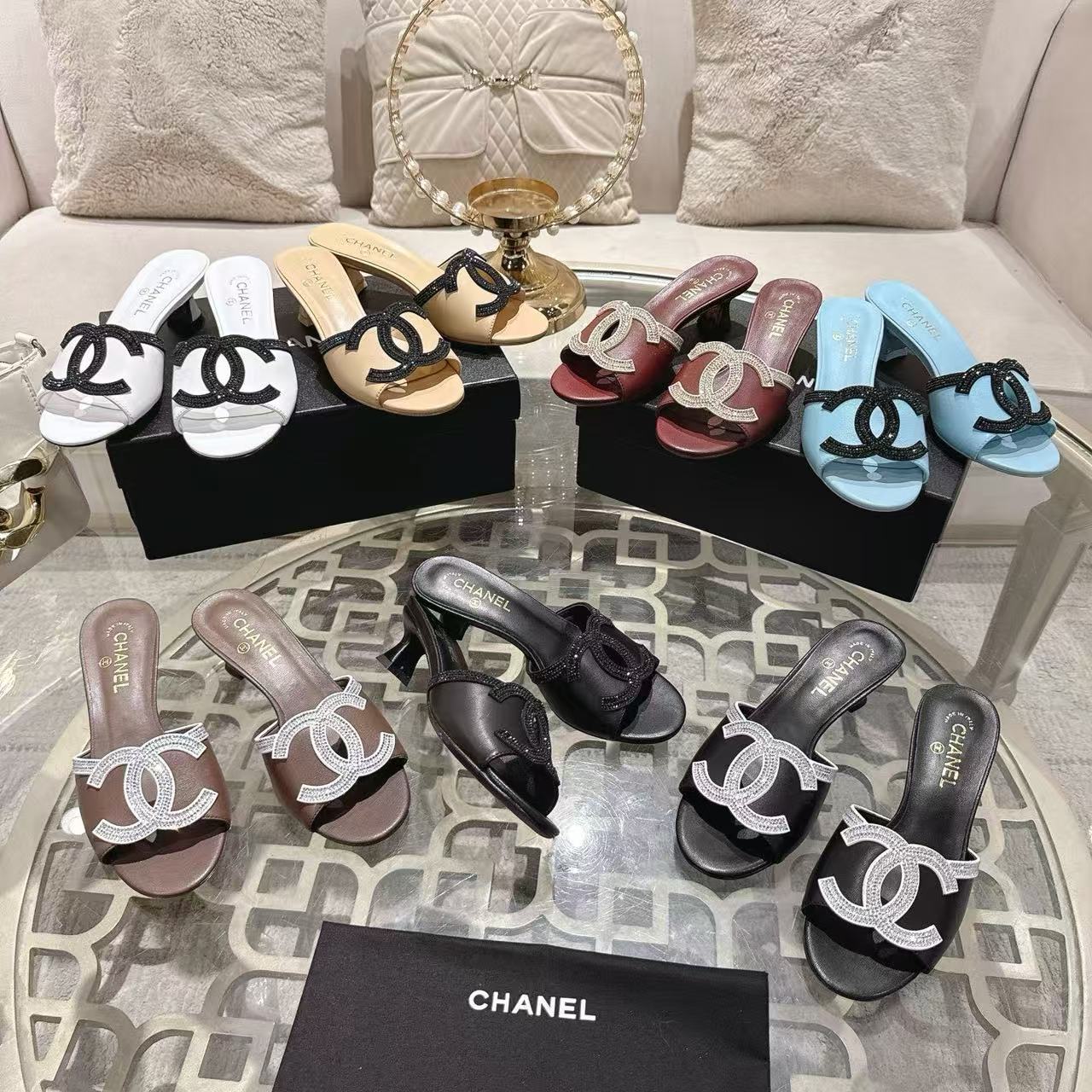CHANE1 高品質ダブルC中空ローヒールシューズ【50％割引+送料無料】