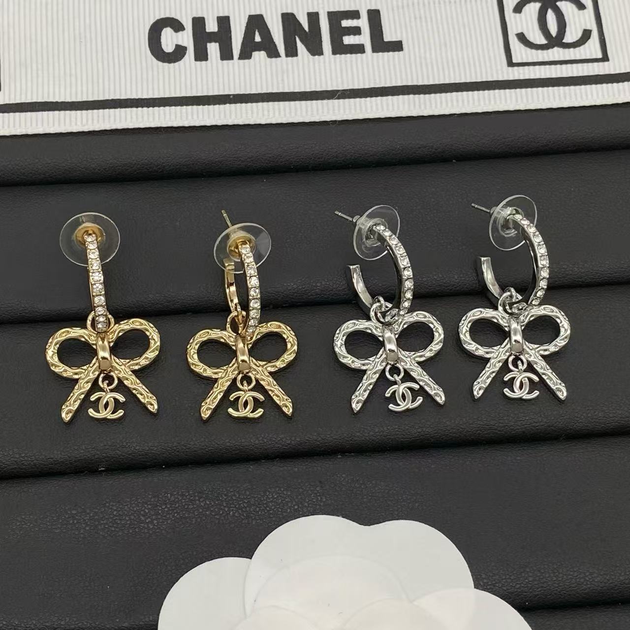 CHANE1 ダブルC ダイヤモンドフープピアス【50％割引+送料無料】