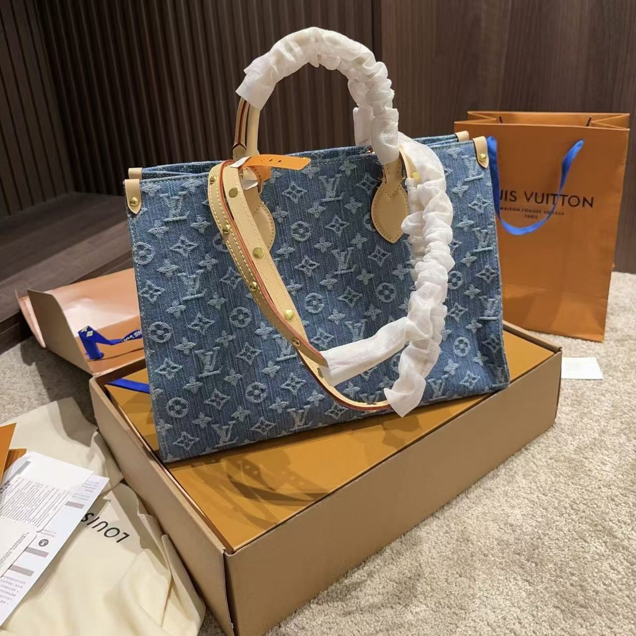 LV Onthegoデニムのハンドバッグ【50％割引+送料無料】