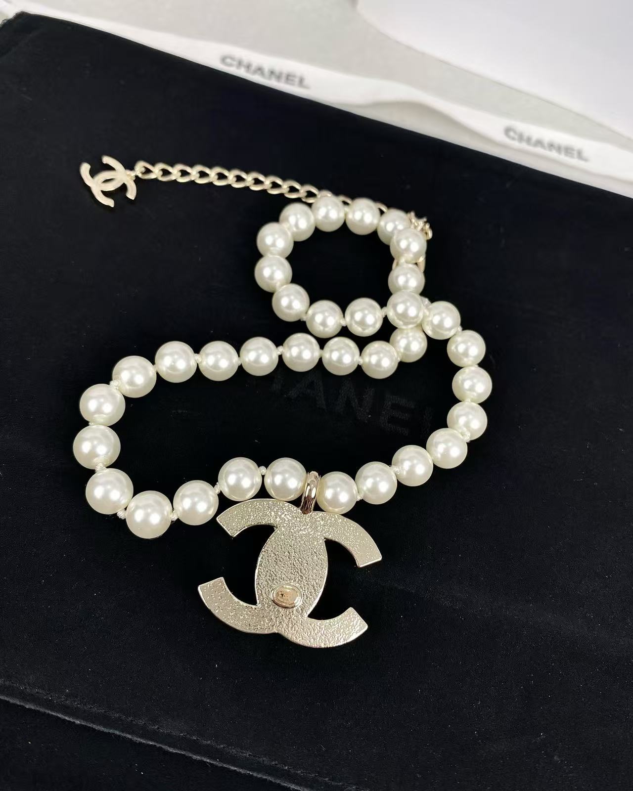 CHANE1 ダブルCパールネックレス【50％割引+送料無料】