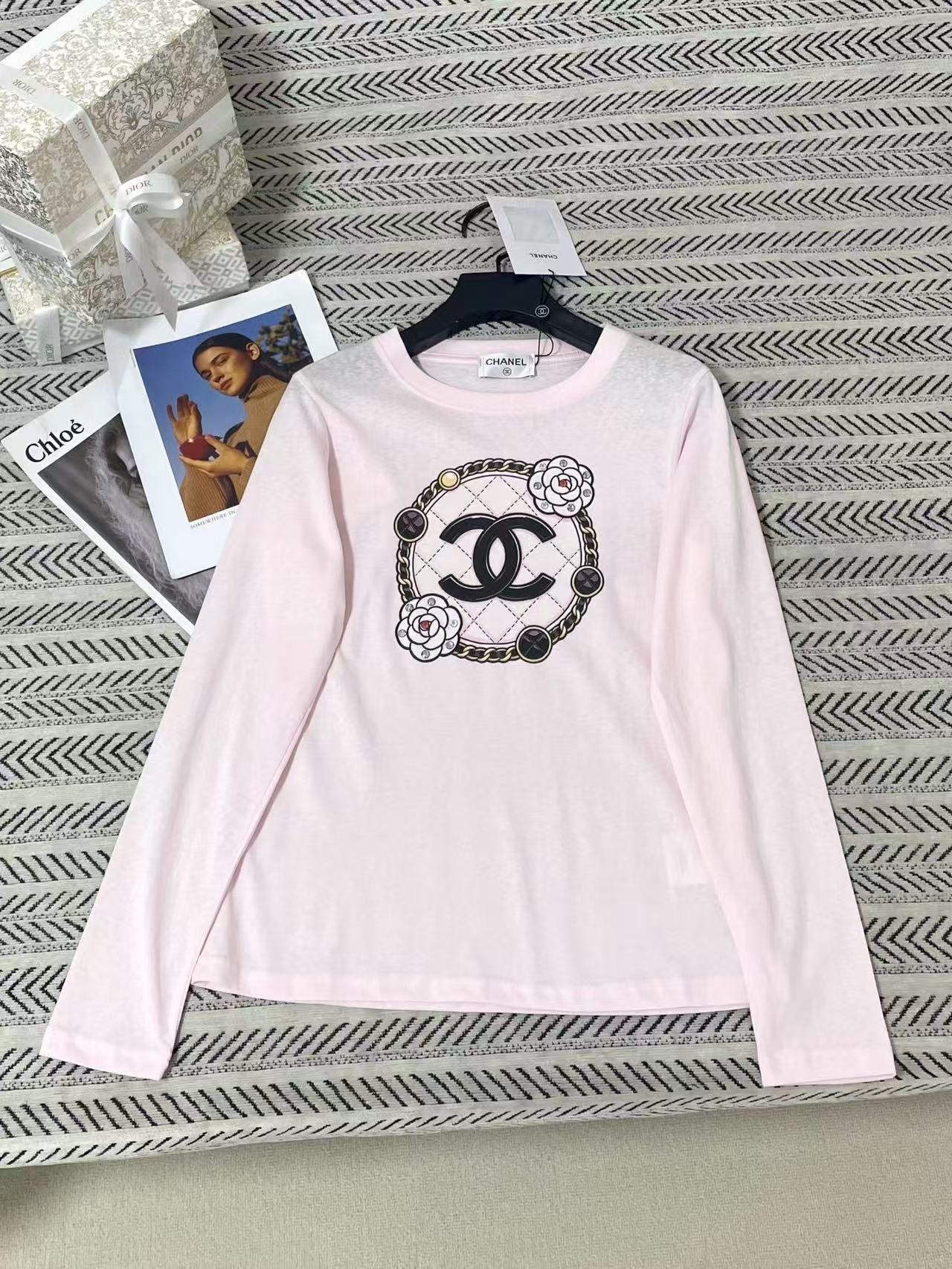 CHANE1 カメリアダブルC 長袖Tシャツ【50％割引+送料無料】