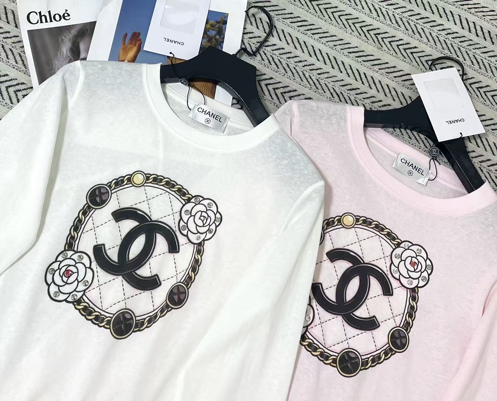 CHANE1 カメリアダブルC 長袖Tシャツ【50％割引+送料無料】