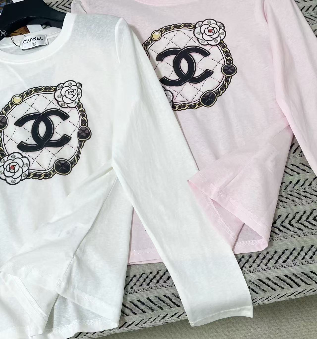 CHANE1 カメリアダブルC 長袖Tシャツ【50％割引+送料無料】