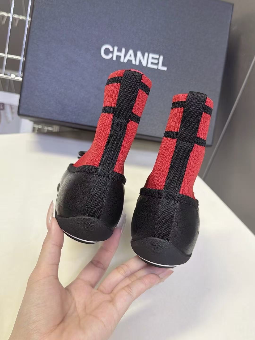 CHANE1 高品質ニットソックスブーツ【50％割引+送料無料】