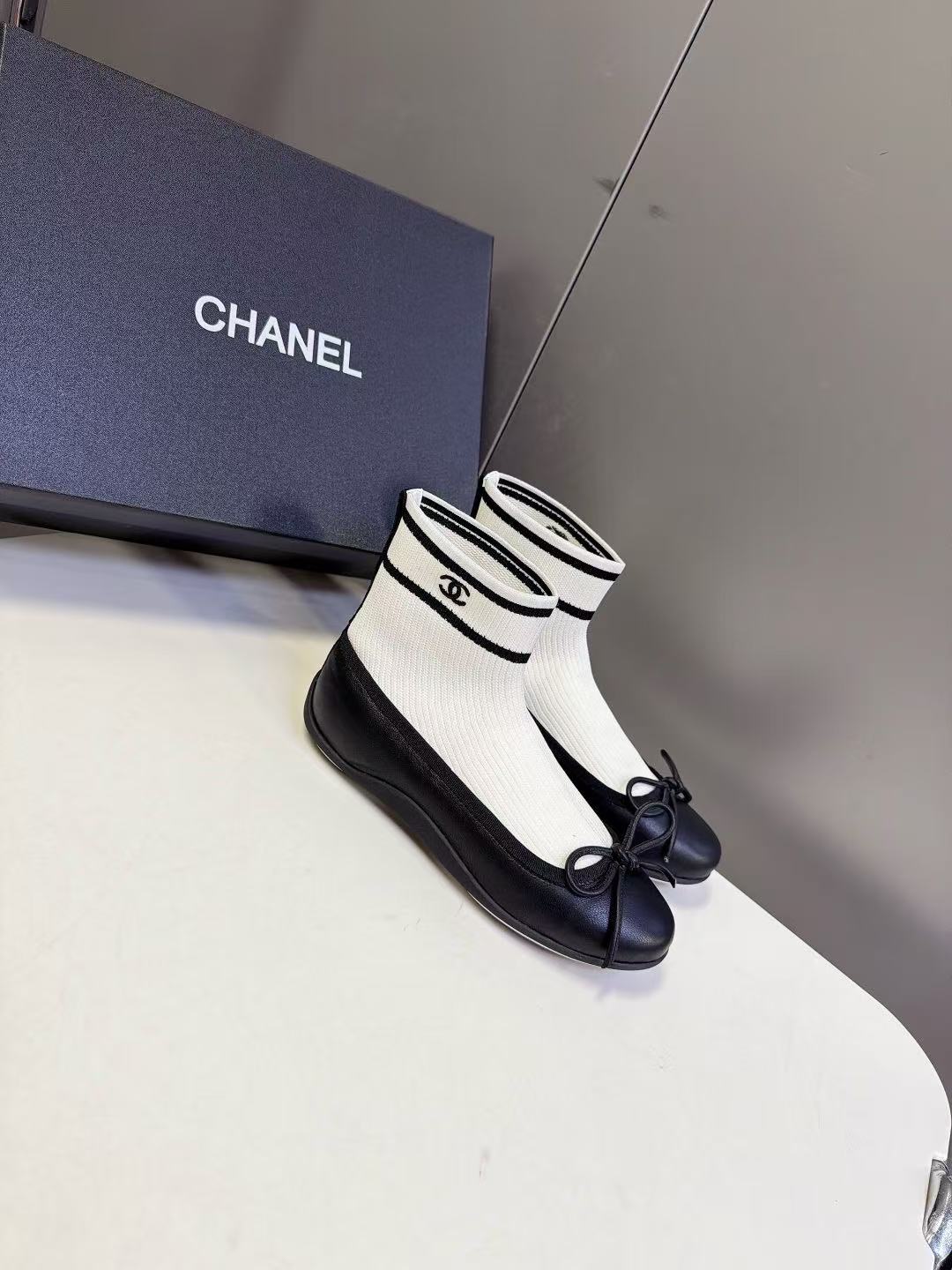 CHANE1 高品質ニットソックスブーツ【50％割引+送料無料】