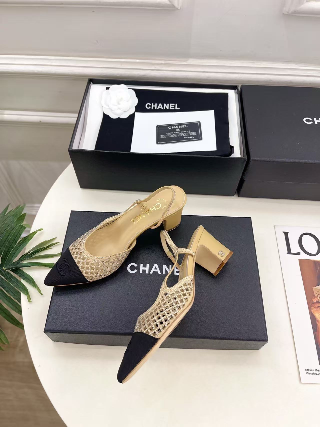 CHANE1 高品質ダブルCラインストーン中空ポインテッドトゥローヒール【50％割引+送料無料】