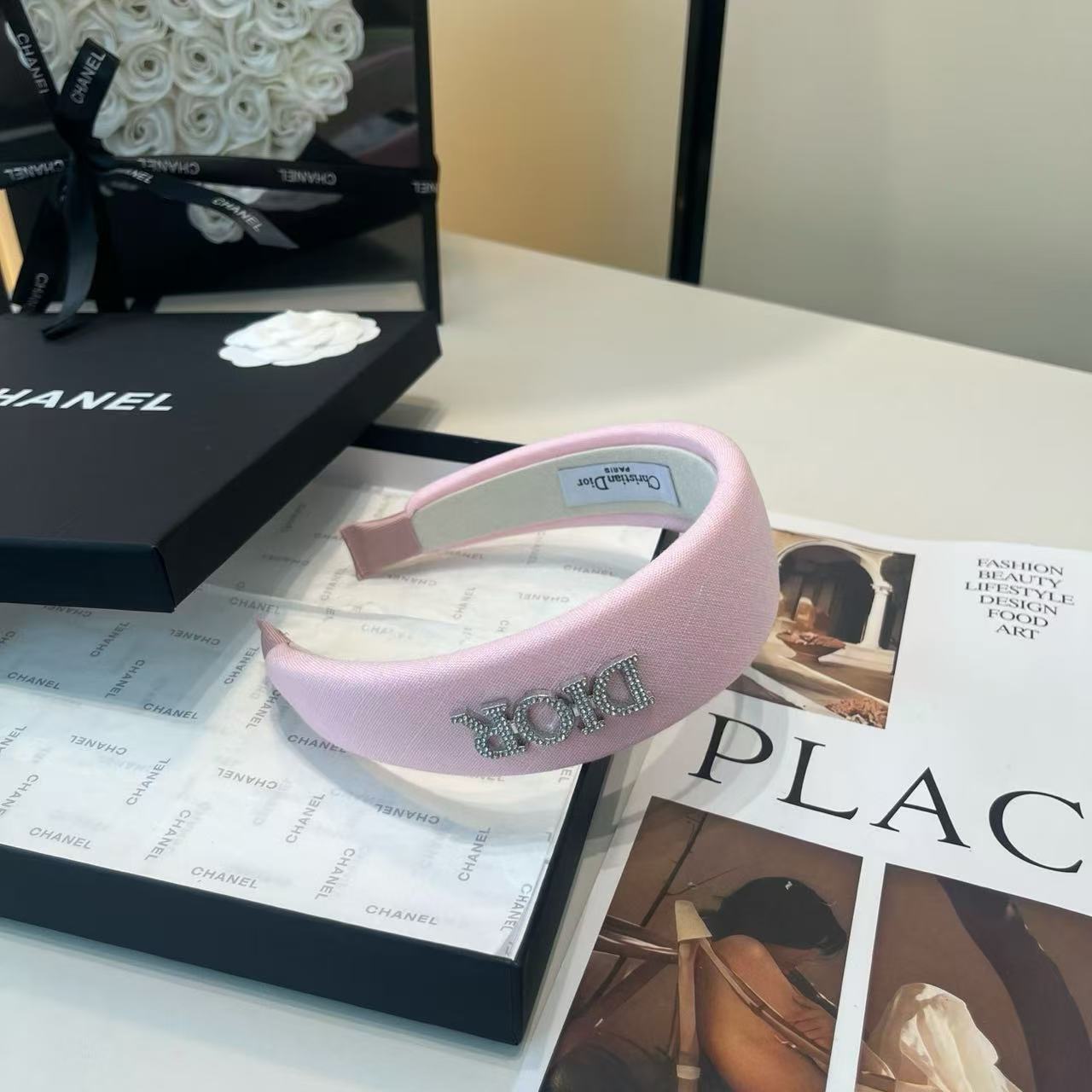 DIOR レター ダイヤモンド ヘッドバンド【50％割引+送料無料】