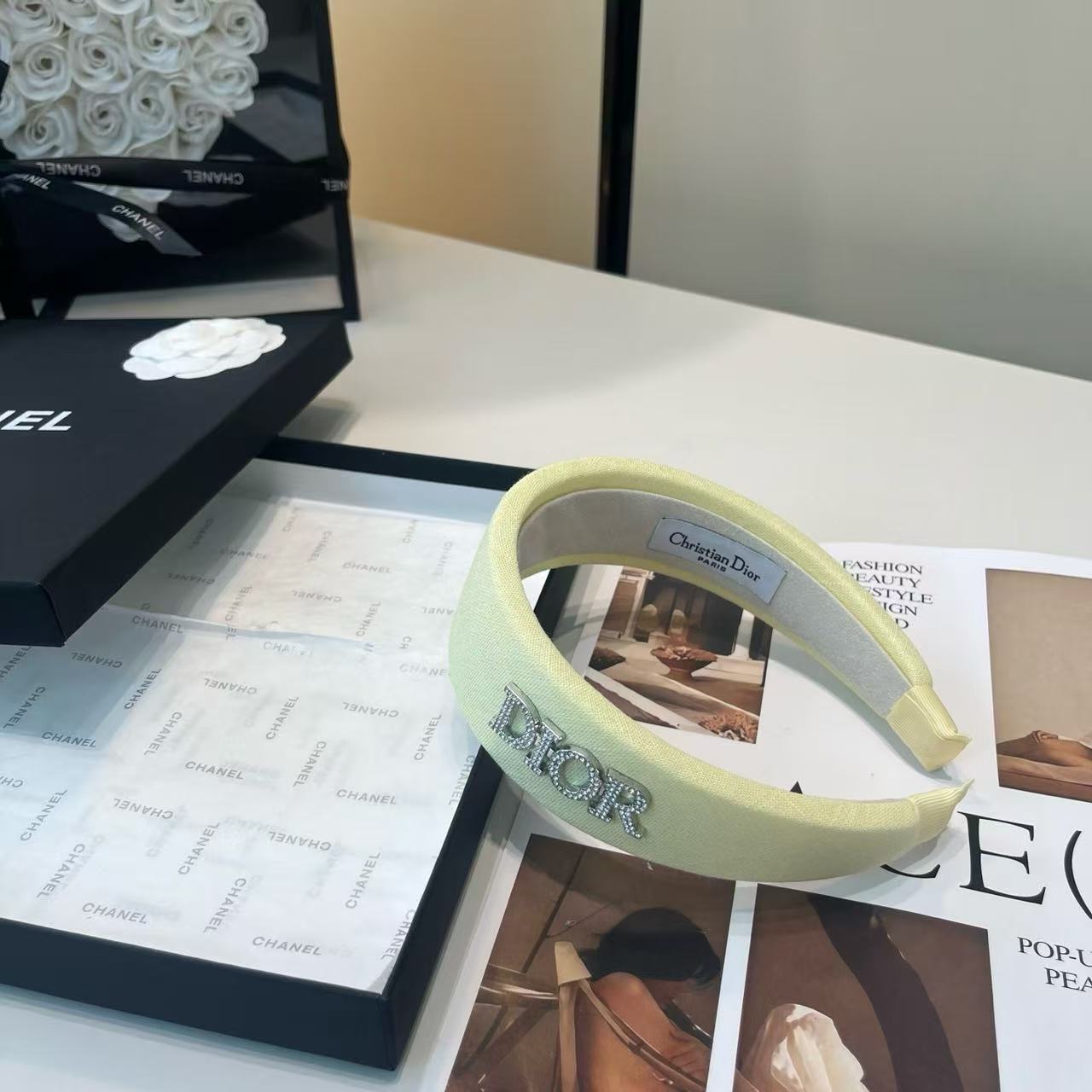 DIOR レター ダイヤモンド ヘッドバンド【50％割引+送料無料】