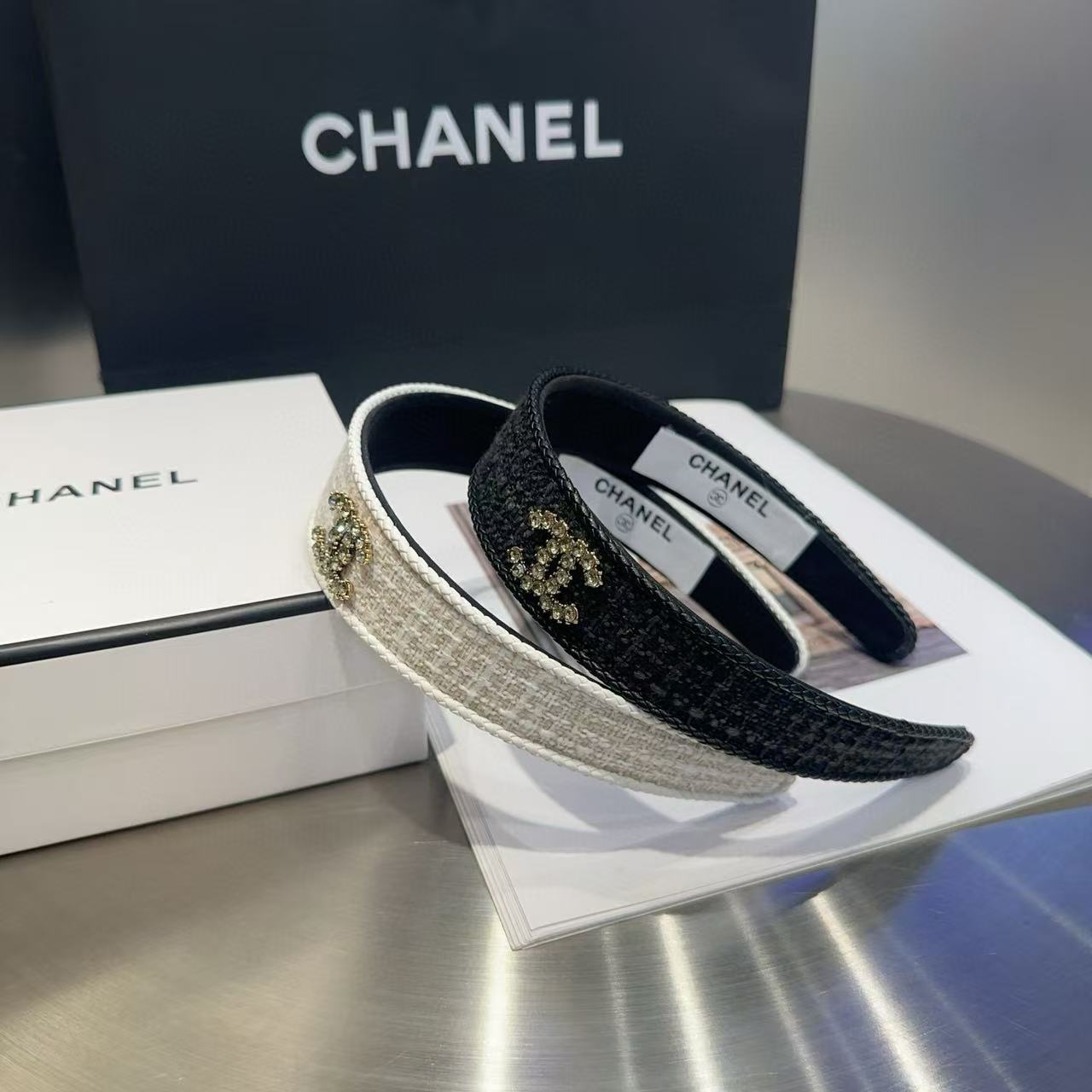 CHANE1 ダブルCダイヤモンドヘッドバンド【50％割引+送料無料】