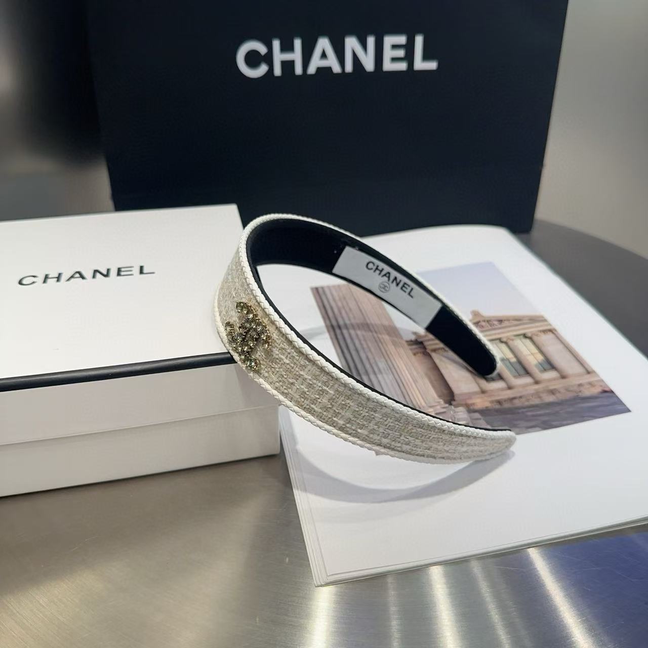 CHANE1 ダブルCダイヤモンドヘッドバンド【50％割引+送料無料】