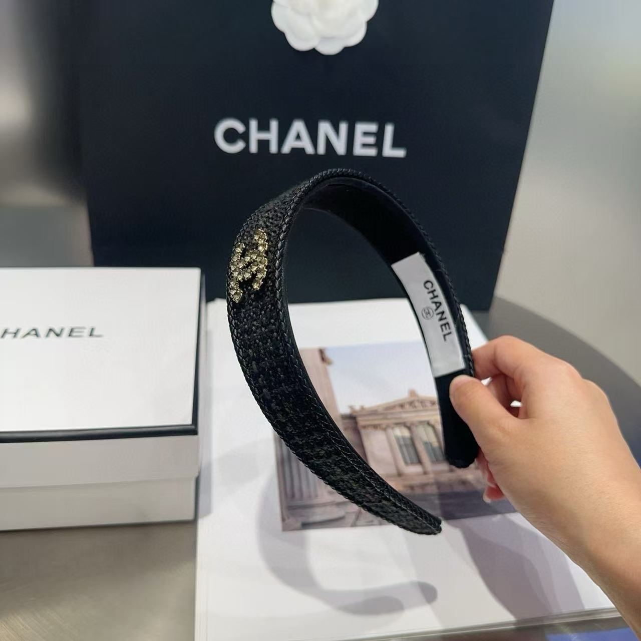 CHANE1 ダブルCダイヤモンドヘッドバンド【50％割引+送料無料】