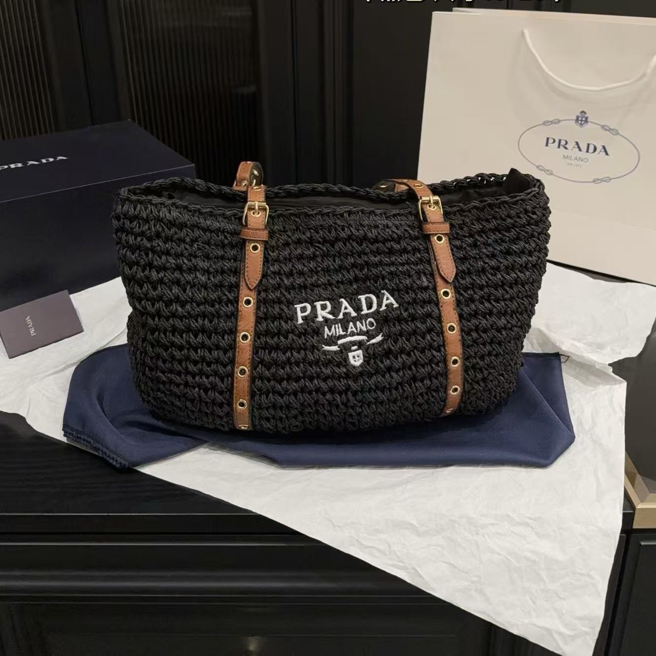 PR4DA ストロー トートバッグ【50％割引+送料無料】
