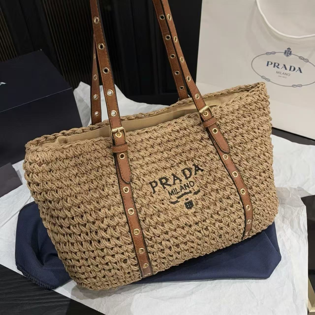 PR4DA ストロー トートバッグ【50％割引+送料無料】