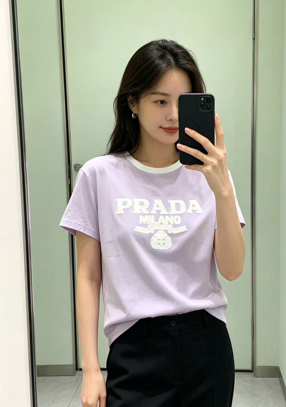 PR4DA 刺繍入りレターTシャツ【50％割引+送料無料】