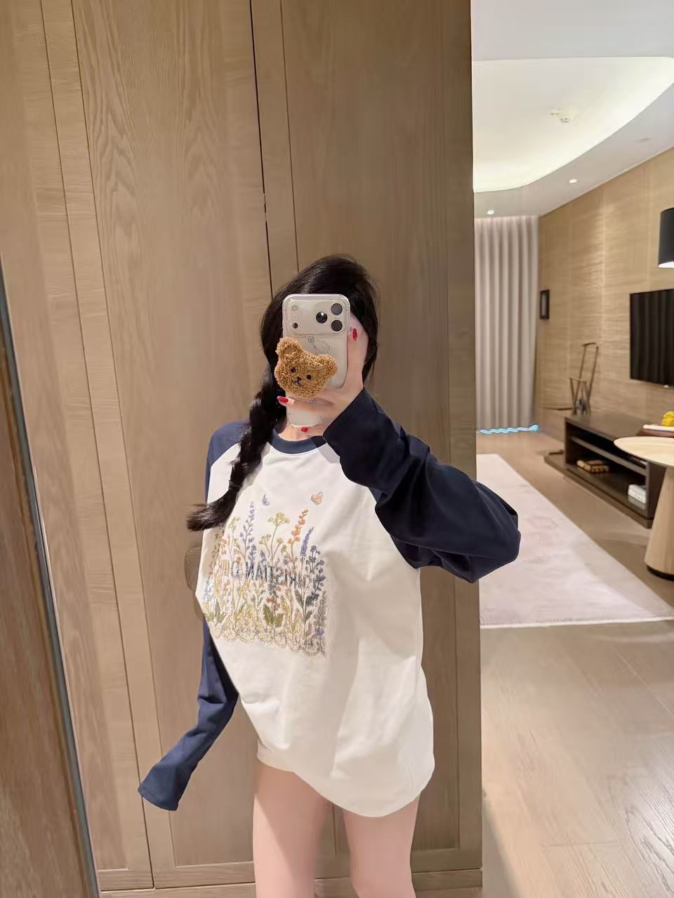 DI0Rカラーブロック刺繍Tシャツ【50％割引+送料無料】