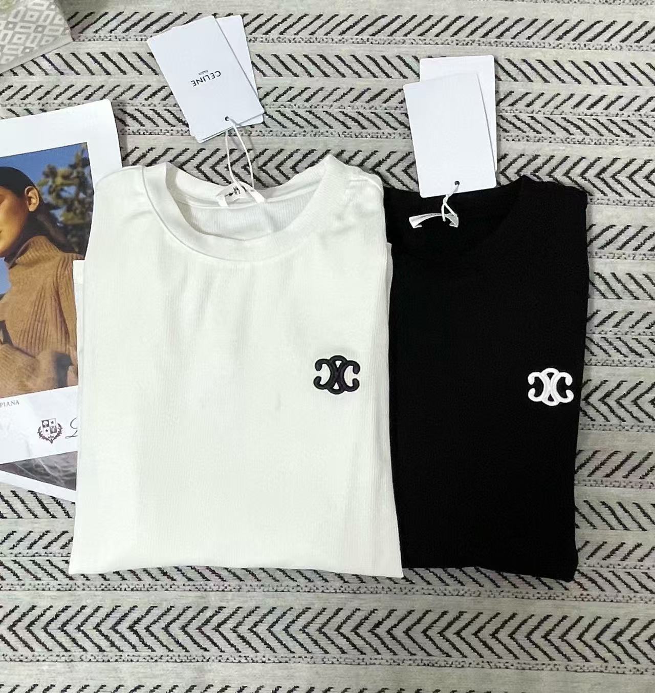 CEL1NE シンプル凱旋門刺繍ロゴTシャツ【50％割引+送料無料】