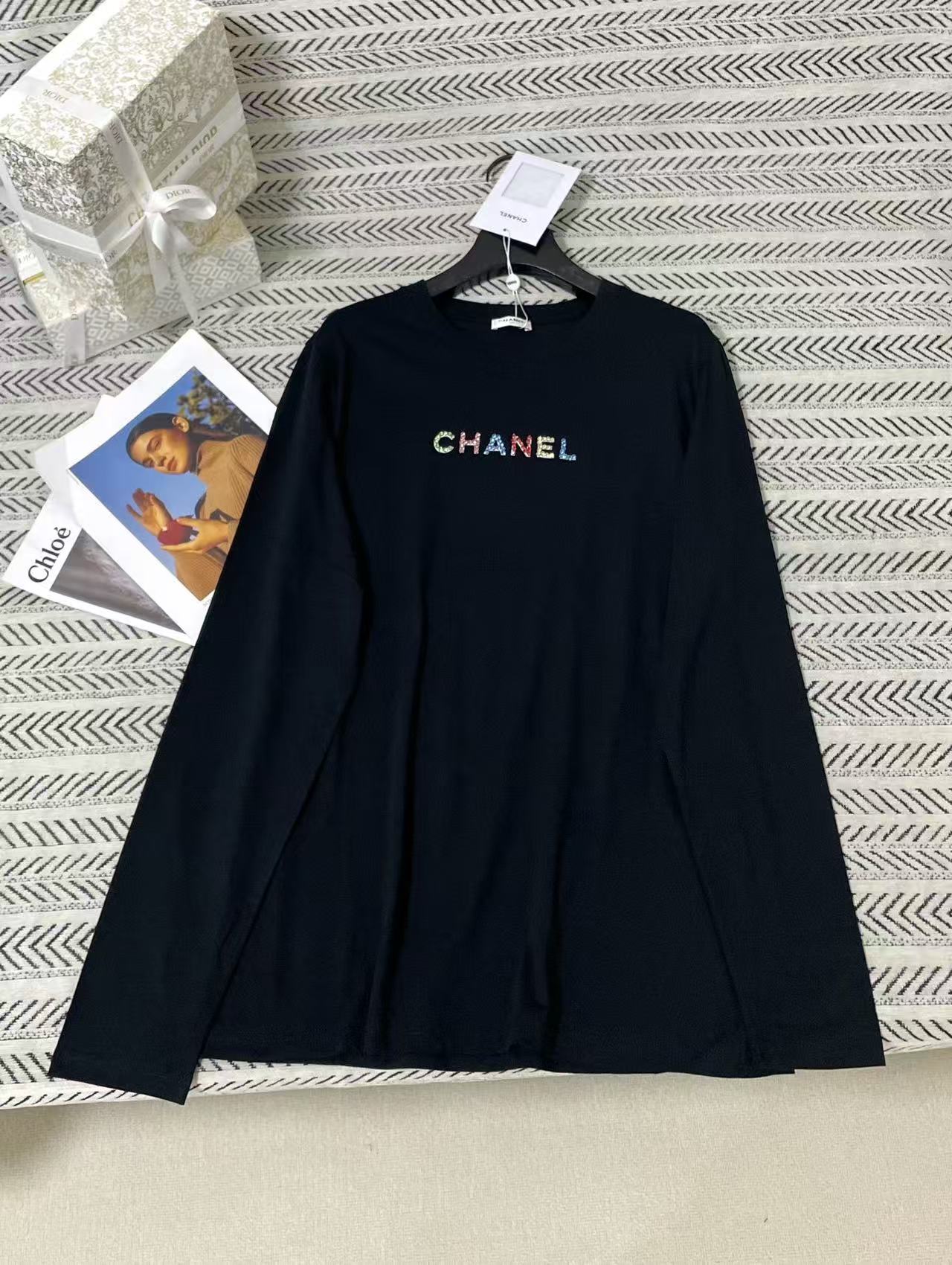 CHANE1 カラフルレター 長袖Tシャツ【50％割引+送料無料】