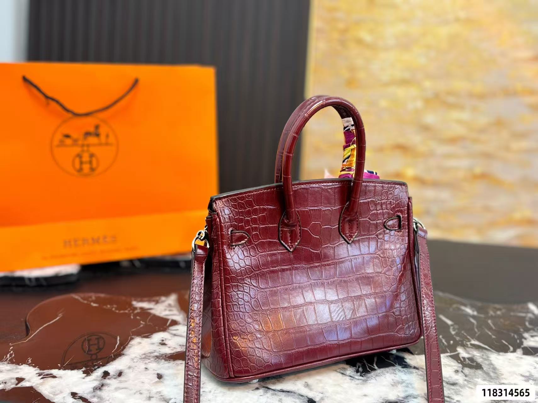HERME5 birkinクロコダイル型押しハンドバッグ【 50％割引+送料無料】