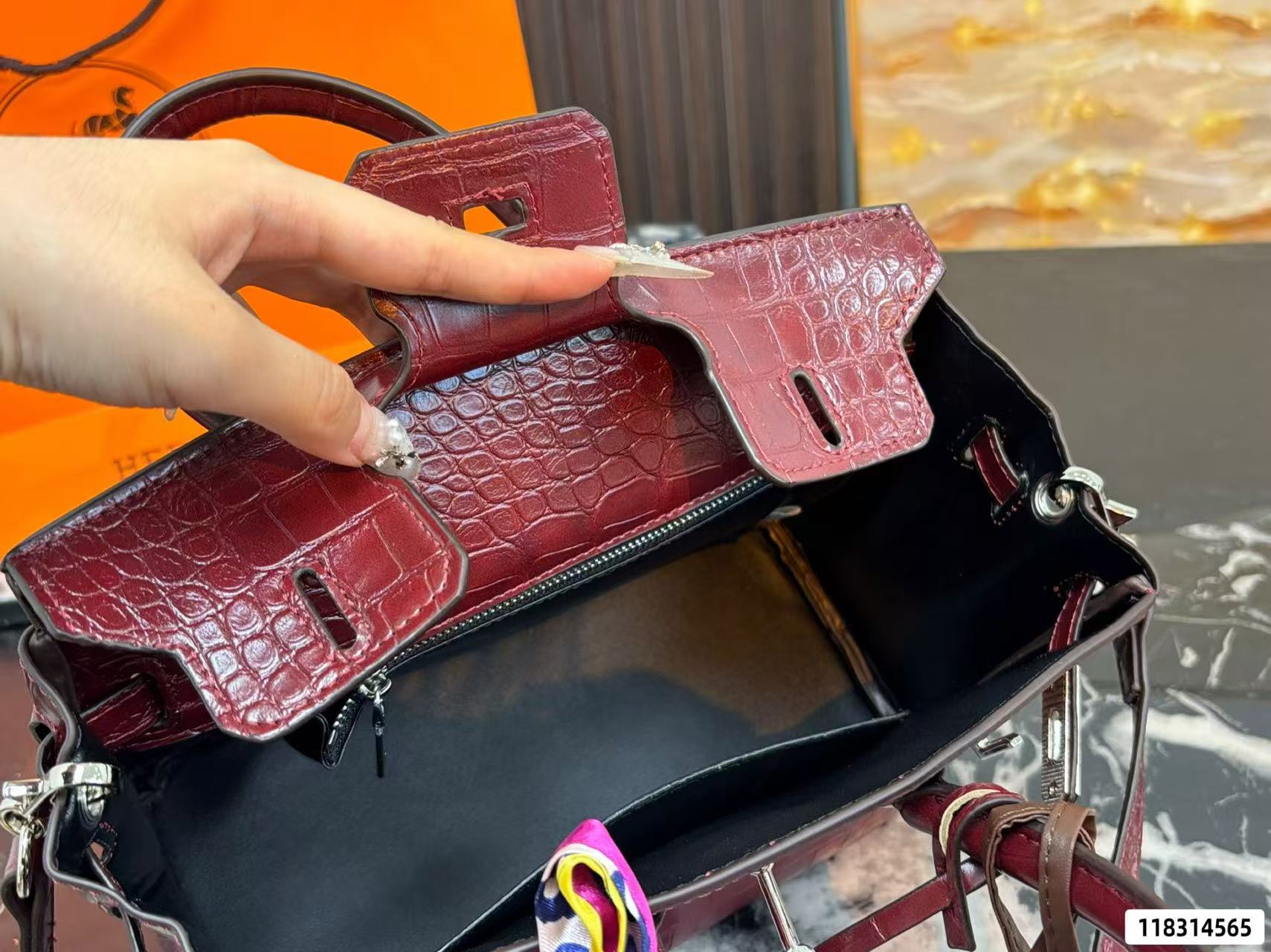HERME5 birkinクロコダイル型押しハンドバッグ【 50％割引+送料無料】