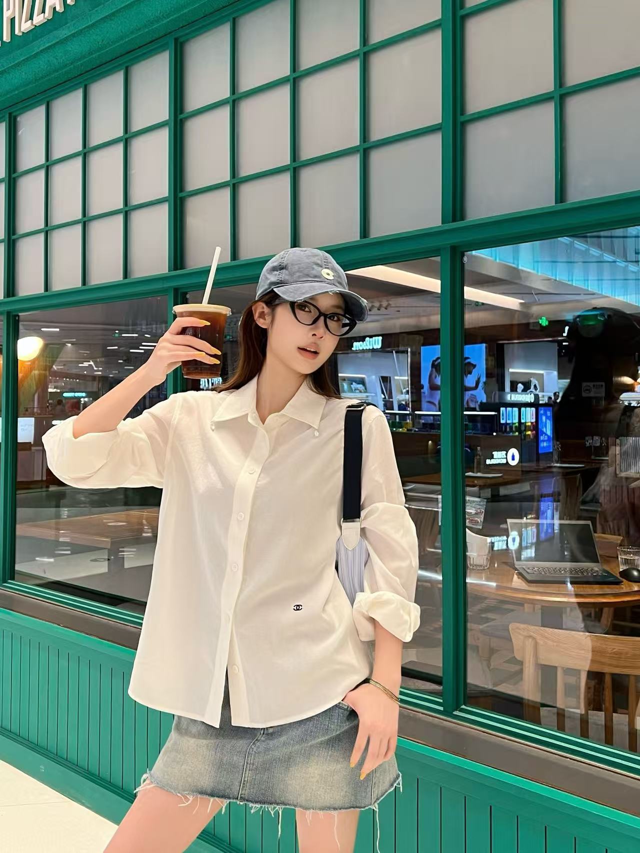 CHANE1 シンプル長袖ダブルCシャツ【50％割引+送料無料】
