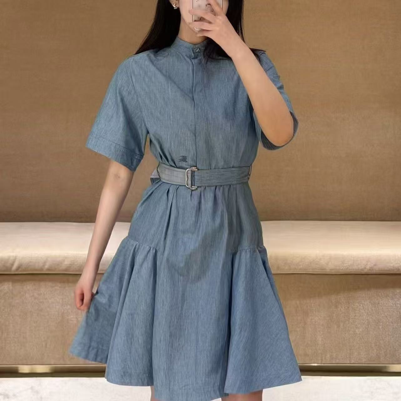 BUR8ERRY 高品質シンプルデニムドレス【50％割引+送料無料】