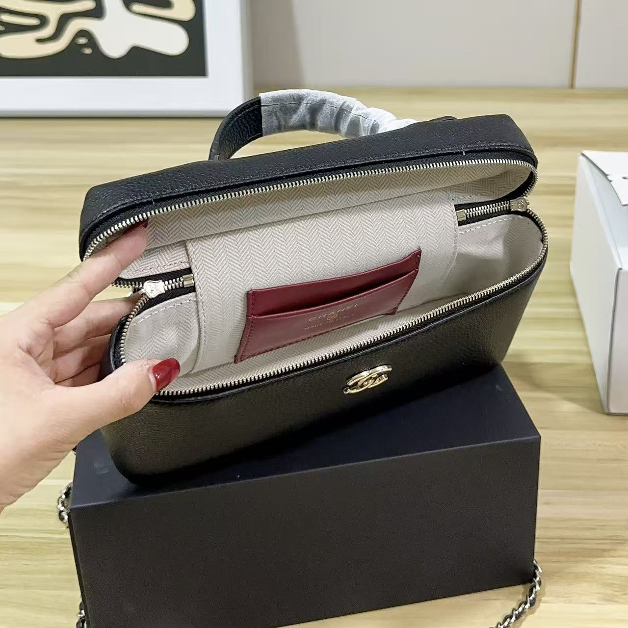 CHANE1 シンプルレザーチェーンバッグ【50％割引+送料無料】
