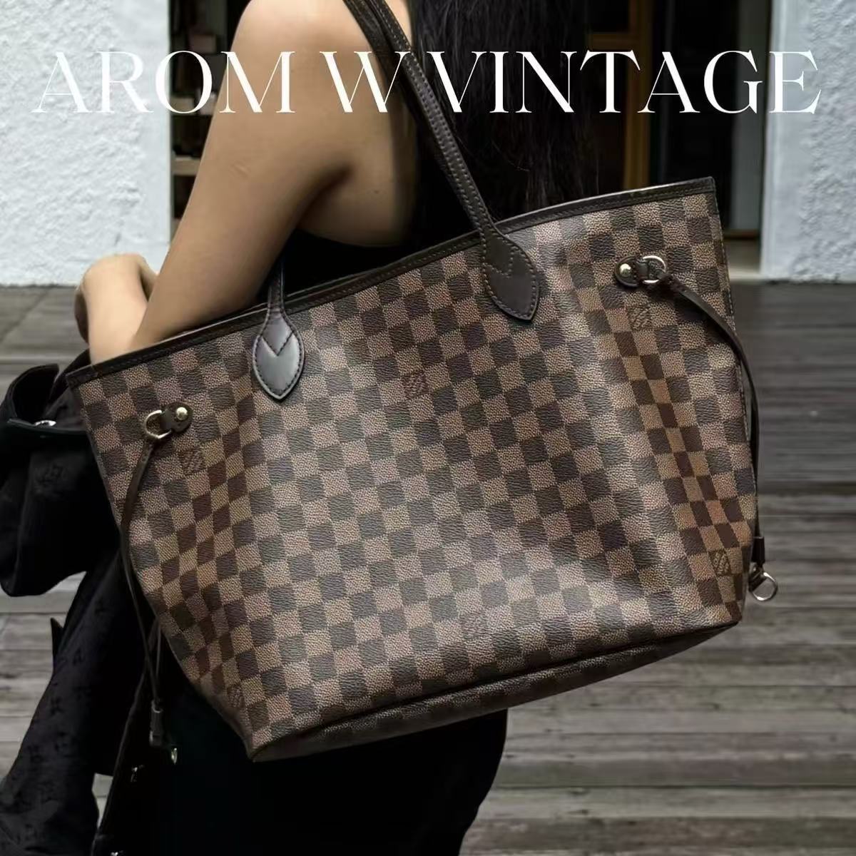LV Neverfullチェック柄のショッピングバッグ【50％割引+送料無料】