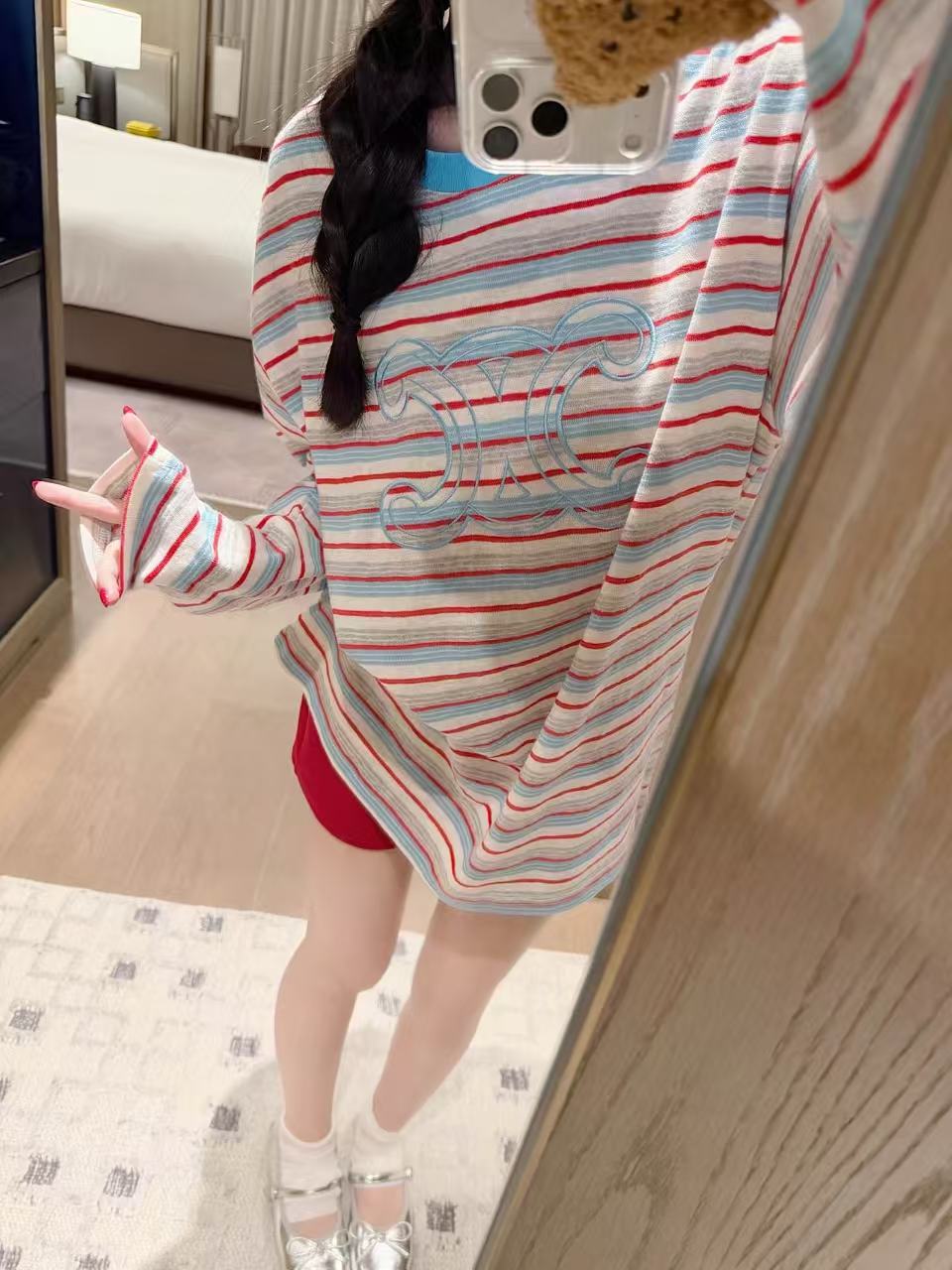 CEL1NE 凱旋門ストライプ長袖Tシャツ【50％割引+送料無料】
