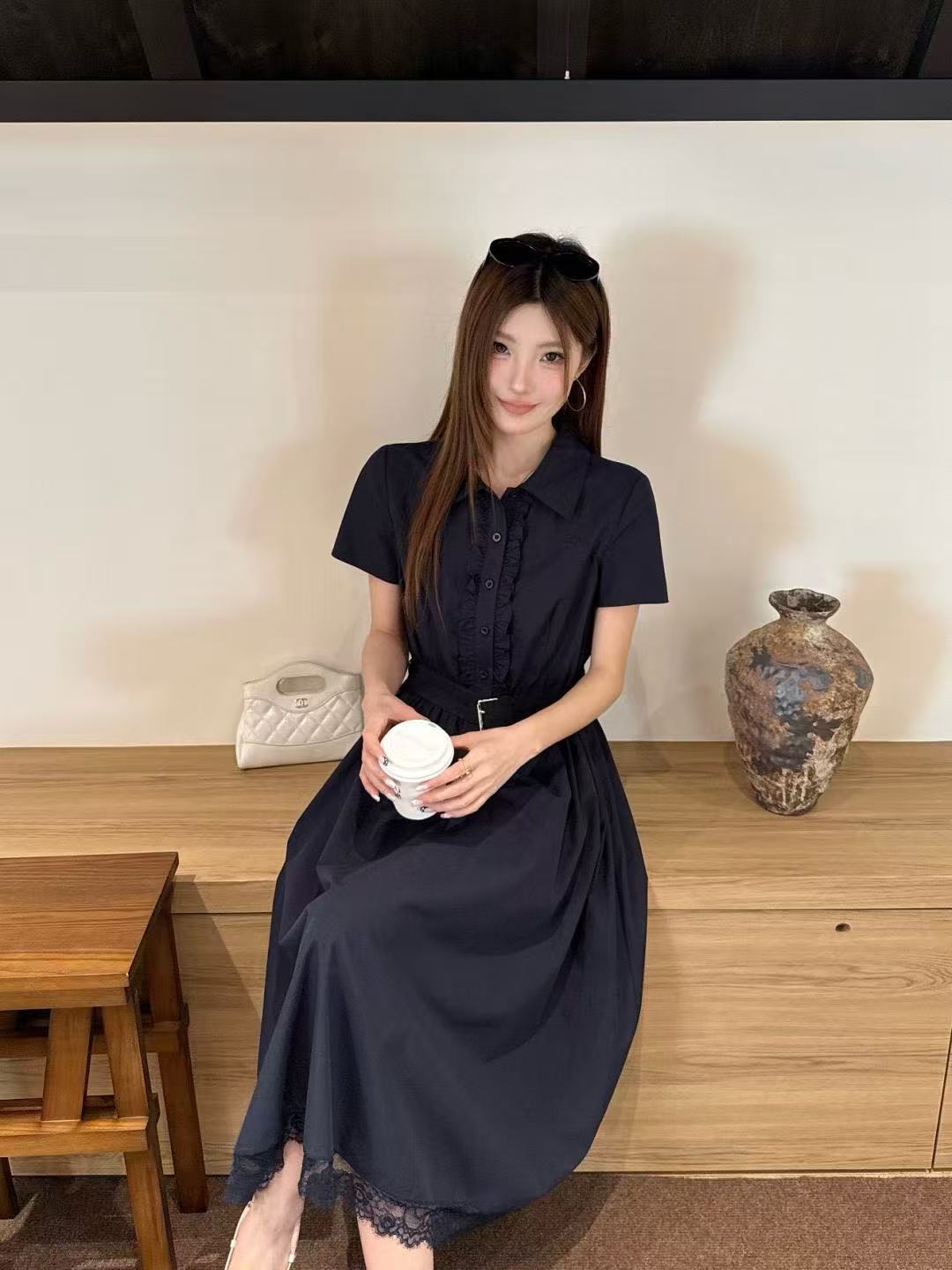 DI0Rフリル付きドレス【50％割引+送料無料】
