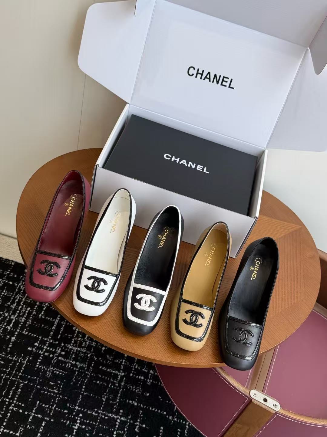 CHANE1 高品質ダブルCスクエアトゥハイヒール【50％割引+送料無料】
