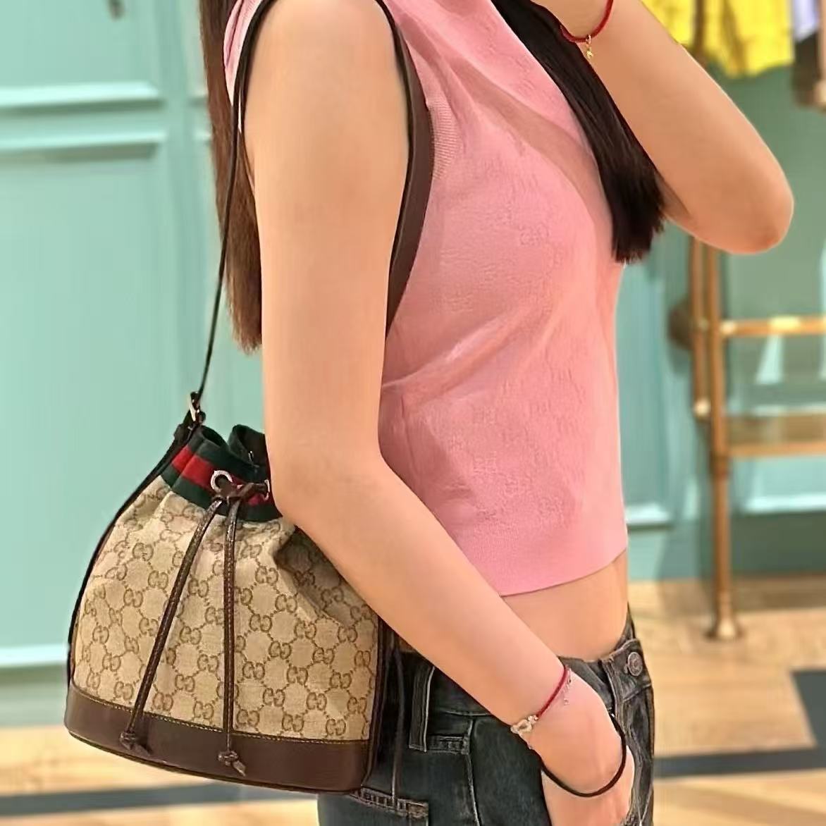 GUCCI ジャカード バケットバッグ【50％割引+送料無料】