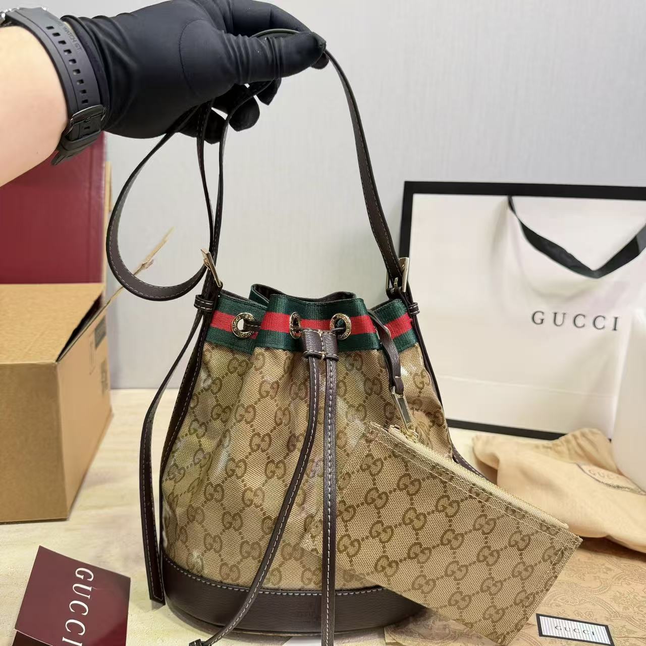 GUCCI ジャカード バケットバッグ【50％割引+送料無料】