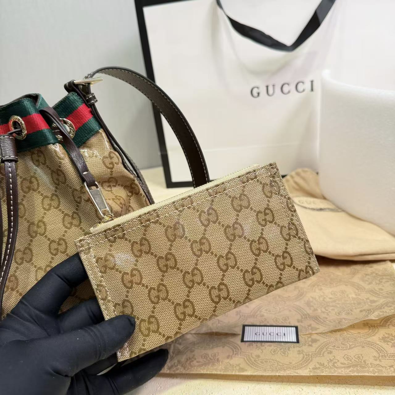 GUCCI ジャカード バケットバッグ【50％割引+送料無料】