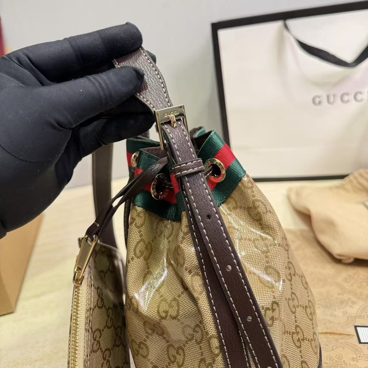 GUCCI ジャカード バケットバッグ【50％割引+送料無料】