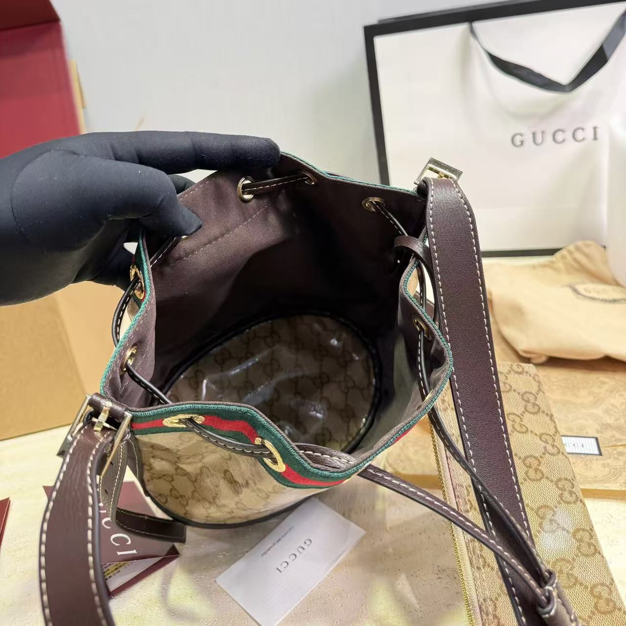 GUCCI ジャカード バケットバッグ【50％割引+送料無料】