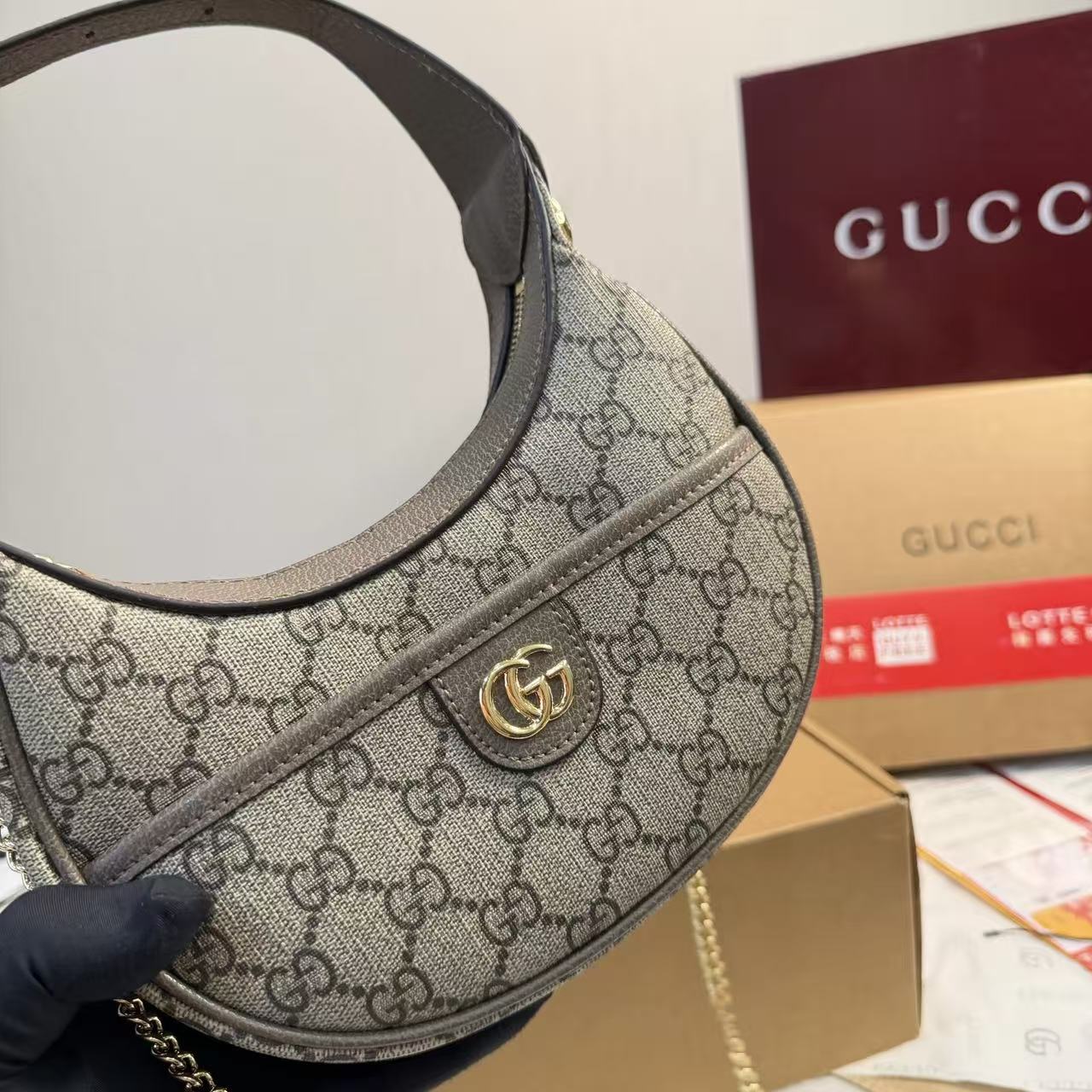 GUCCI ジャカード チェーンハンドバッグ【50％割引+送料無料】