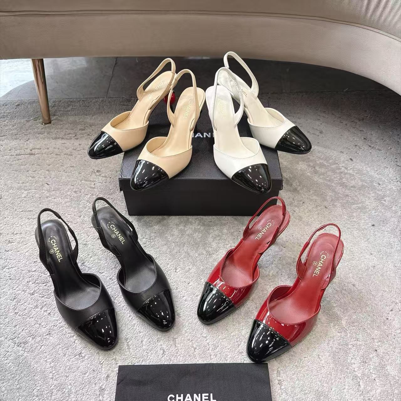 CHANE1 高品質桜柄カラーブロックハイヒール【50％割引+送料無料】