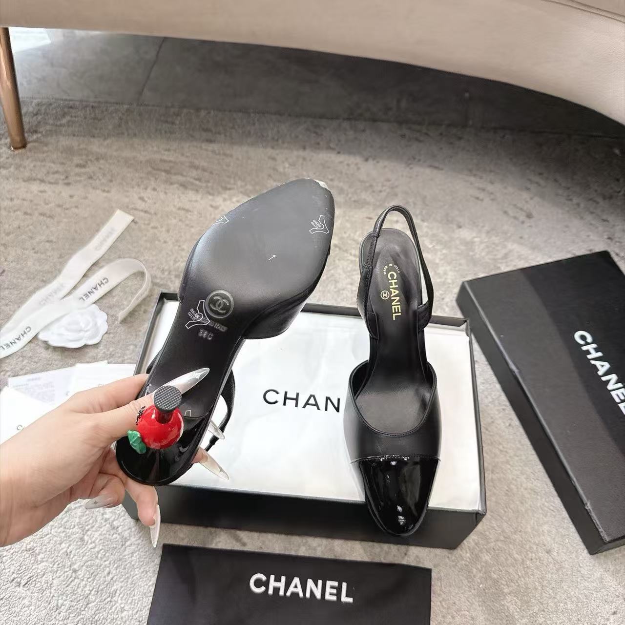 CHANE1 高品質桜柄カラーブロックハイヒール【50％割引+送料無料】