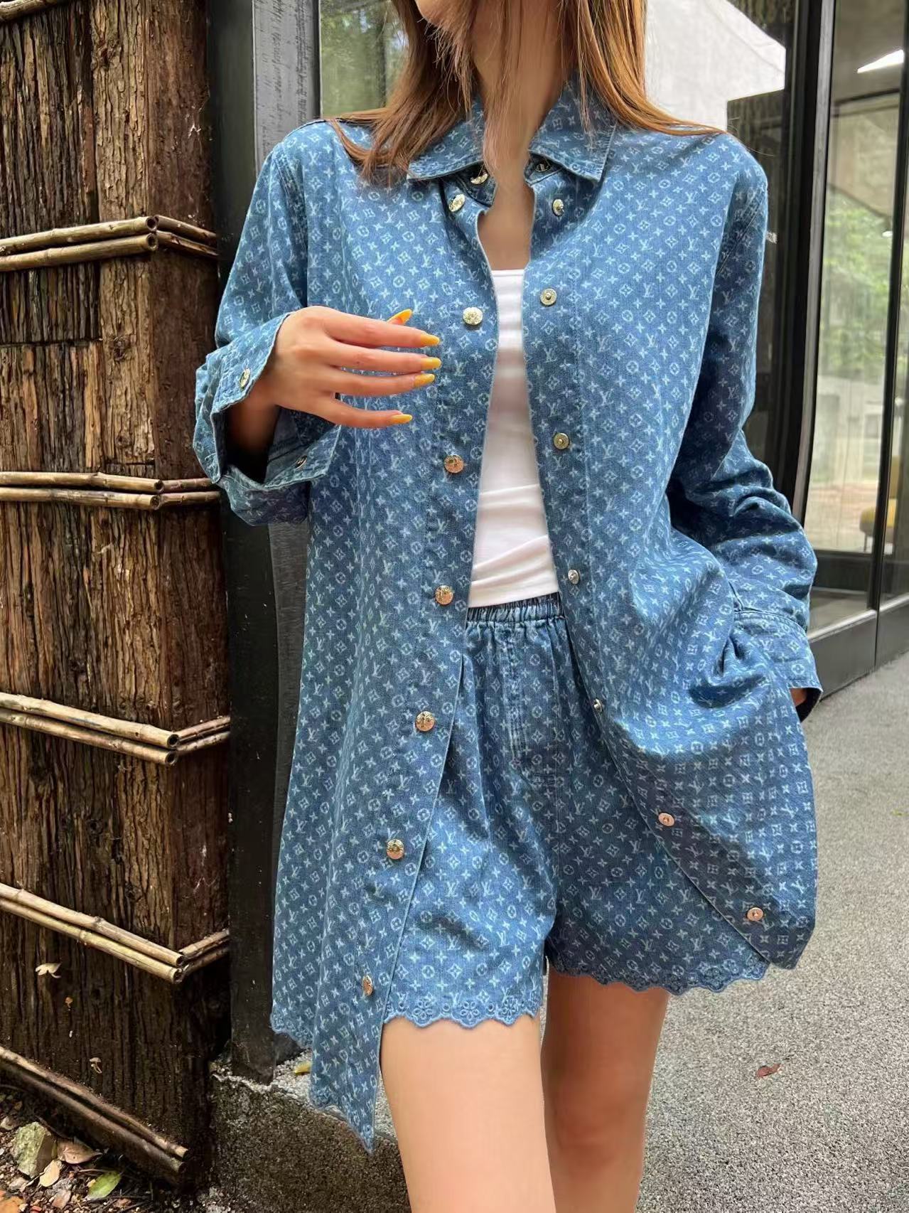 LV モノグラム デニムシャツ【50％割引+送料無料】